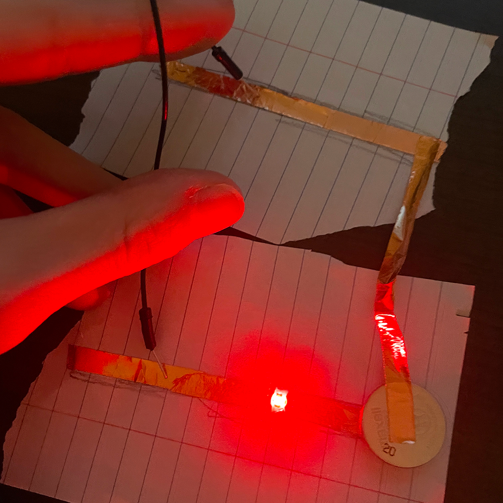 Using the wire from the kit to connect the circuit